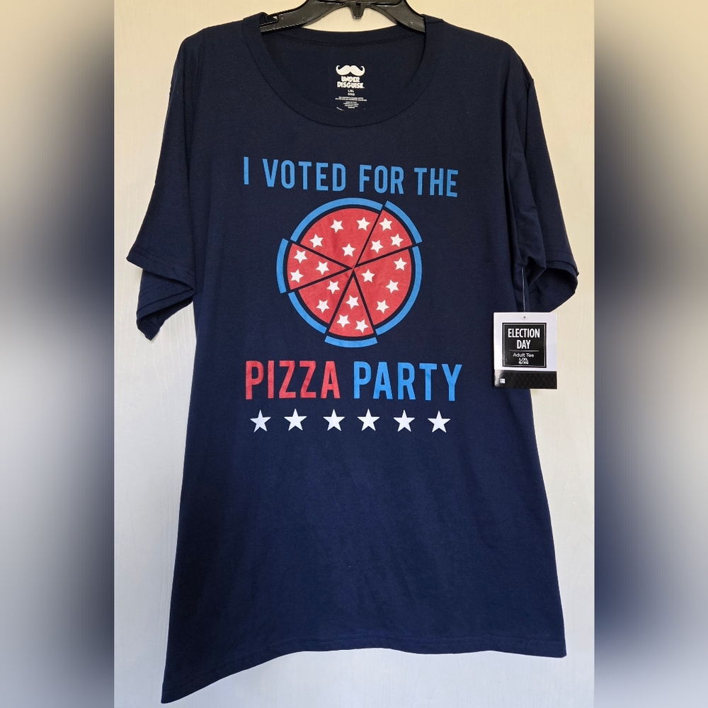 NEW Voted For The Pizza Party Tee Adult L/XL
